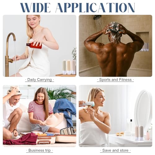 Travel Bottles for Toiletries, 3oz TSA Approved Travel Size Toiletries, Silicone Leak-Proof Refillable Containers, Squeezable Liquid Essentials Bottles W/Clear Bag (CREAM) - color: CREAM