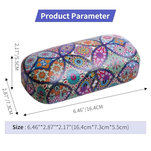 PERFECTSIGHT Sunglasses Case, Large Hard Shell Glasses Case, Cute PU Leather Protective Eyeglasses Case for Women Men - color: Multicolor Totem