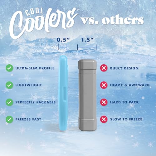Cool Coolers By Fit & Fresh 4 Pack Slim Ice Packs, Quick Freeze Space Saving Reusable Ice Packs for Lunch Boxes or Coolers, Blue - color: Blue (4 Pack)