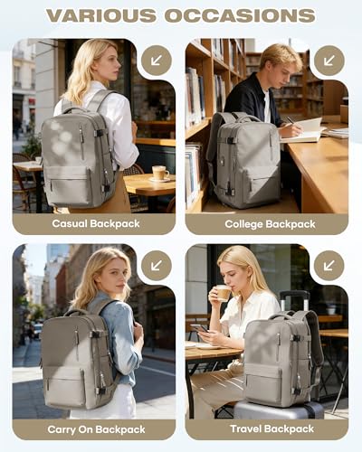 Vacuum Seal Travel Backpack Built-in Pump,Air Compression System Vacuum Vacpack Backpack Travel Bag for Women Men Carry On Suitcase Luggage Laptop Airlines Approved Daypack Space Saver Bags Grey Brown - color: A1-greybrown
