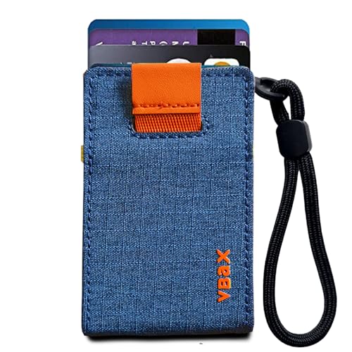 RFID Minimalist Slim Wallet for Men and Women, Holds Up to 12 Cards, Cash, Key Thin and Lightweight Credit Card Holder (Blue Microfiber – Ember Edition) - color: Blue Microfiber – Ember Edition