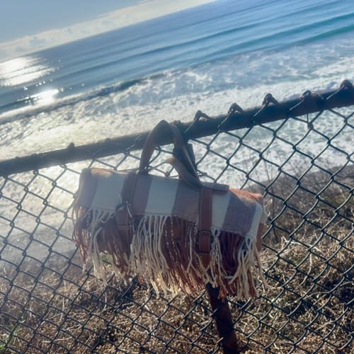 Picnic Blanket Extra Large Waterproof with Strap 59"x79" - Machine Washable Tassels Faux Wool Cashmere for Park, Grass, Camping, Hiking, Concerts (Coffee Plaid, 59"X79") - color: Coffee Plaid