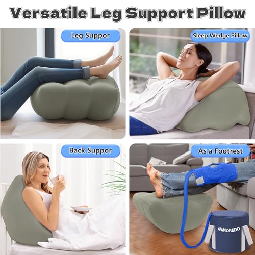 Inmoredo Inflatable Leg Elevation Pillow After Surgery, Wedge Leg Elevating Pillows for Injury Recovery, Blood Circulation, Swelling, Legs Support Cushion Knee Hip Ankles Pain