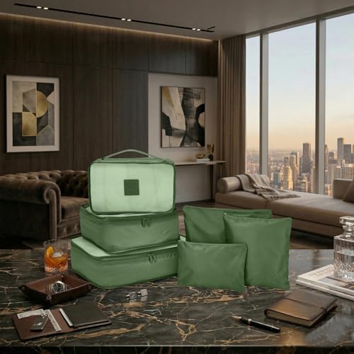 GForce 6 Piece Deluxe Traveling Set in Dill Green - color: Dill Green