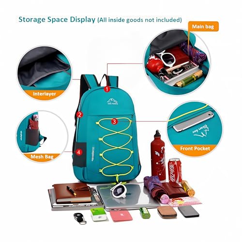 Outdoor Water Resistant Hiking Backpack - color: Teal