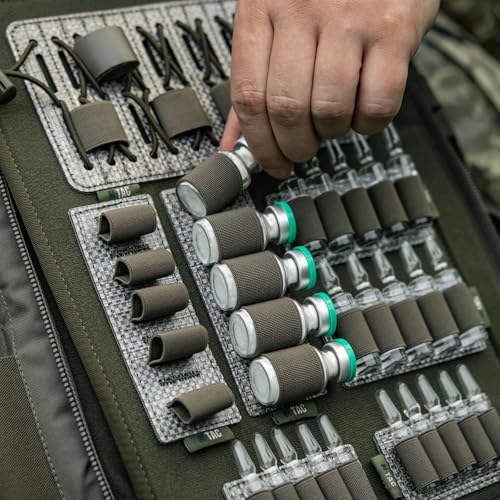 M-Tac Modular Ampoule Organizer Insert | Tactical Insert with Elastic Loops & Loop Velcro Backing | Fits Medical Kits & Backpacks, 5 Slot - color: Ranger Green, size: 10 ml