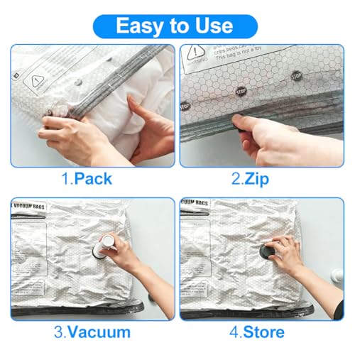Vacuum Seal Bags 18-Pack with Wireless Pump, 6 Large/6 Medium/6 Sizes, Reusable Storage for Clothes Travel, Luggage & Suitcases, Portable Space Saver - size: 18 COMBO