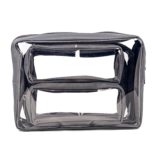 Remobia Hicol TSA Approved 5-Piece Diaper Bag Organizer Pouch Set Clear Waterproof TPU Kids Toiletry Storage Set Travel Packing Clutch Cube Bags for Baby Nursing (Grey) - color: Grey