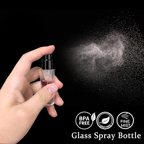 5ml Perfume Travel Refillable Bottle Perfume Atomizer, Travel Size Perfume Bottle,12pcs Glass Bayonet Mount Fragrance Atomizers for Trip, Leak-proof Cologne Sprayer Bottles - color: black
