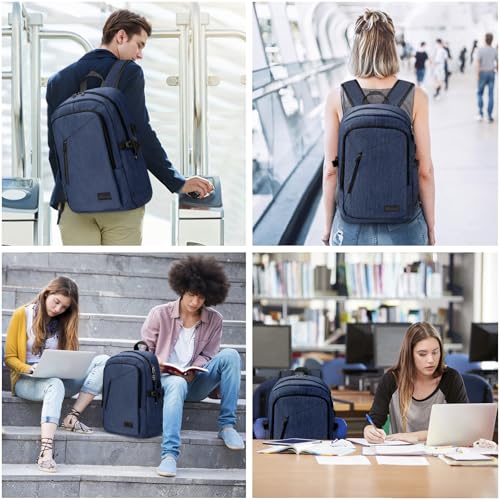 Mancro Laptop Backpack, 15.6 inch Business Backpack Anti Theft College School Computer Bag for Men Women Travel Backpack with Laptop Compartment (Blue, 15.6 inch) - color: Blue, size: 15.6 inch