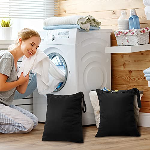 Shappy 2 Pack Large Travel Laundry Bags, Large Wet Dry Waterproof Dirty Clothes Bag for Suitcase, Swimsuit Beach Gym College Dorm Wet Bag(Solid Black) - style: Solid Black