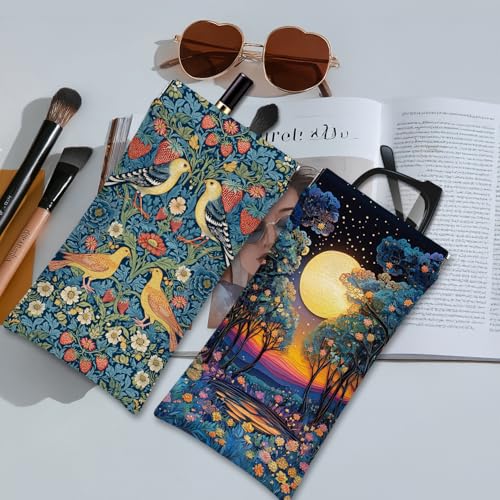 Eyeglasses Sunglasses Case PU Soft Squeeze Top Glasses Pouch for Women Men,Animal Pattern Portable Anti Scratch - color: Brown