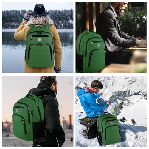 Volher Laptop Backpack,Business Travel Anti Theft Slim Durable Laptops Backpack,Water Resistant College Computer Bag for Women & Men Fits 15.6 Inch Laptop and Notebook-Green - color: Green, size: 15.6 Inch, style: Laptop