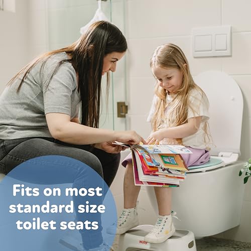 Nuby Folding Potty Seat and Bag - Toddler Travel Essential - Travel Toilet Seat for Toddlers 18+ Months - White - style: Foldable Potty Seat