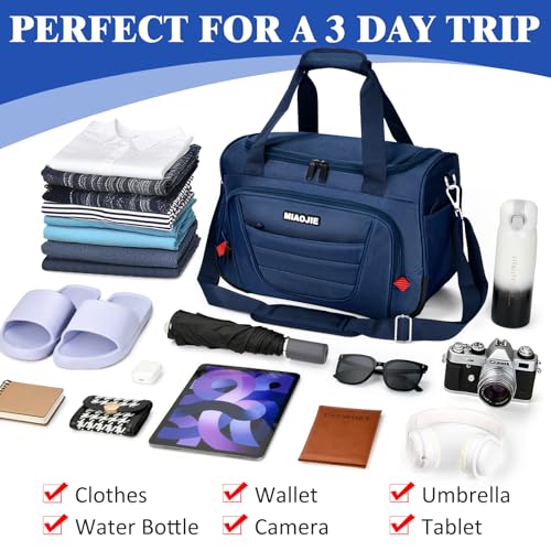 Underseat Carry On luggage Bag Airplanes Personal Item Bags Weekender Overnight Travel Tote Bag Shoulder Small Softside Carry on Luggage Travel Duffel Bags For Men Women -18 IN Navy Blue - color: Navy Blue, size: 18 IN