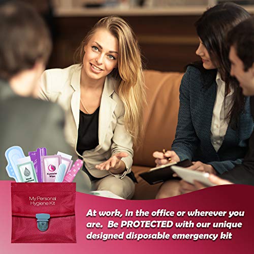 Light Leather Style Menstrual Kit All-in-One 10 Pack | Convenience on The Go | Period Kit Pack for Travelling, Tweens & Teenagers or just When You’re Out | Individually Wrapped Feminine Hygiene - color: Light Leather