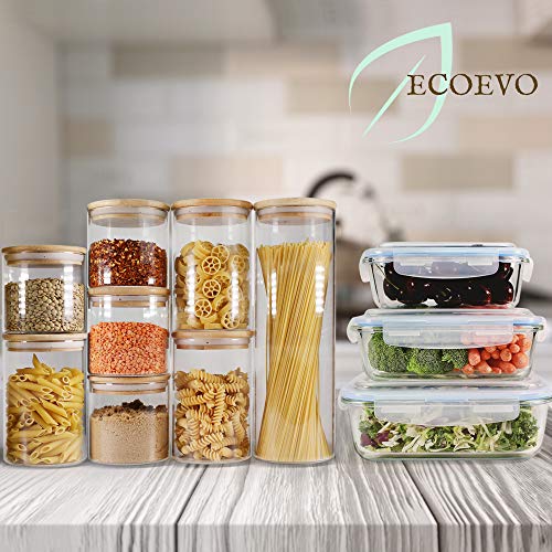 Glass Food Storage Containers Set, Large Size Containers with Lids, BPA-free Locking lids, 100% Leak Proof Glass Meal Prep Containers, Freezer to Oven Safe (2 Pack of 52oz) - color: 2 Pack of 52oz