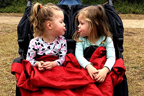 DOWN UNDER OUTDOORS Large Waterproof Windproof Extra Thick 350 GSM Quilted Fleece, or Sherpa Stadium Blanket - color: Red