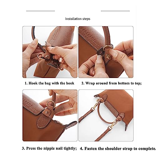 Chispee Leather Shoulder Strap Replacement Set, Adjustable Purse Strap Extender for Crossbody Bag Conversion - color: Pink