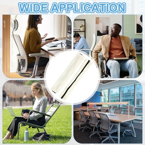 PATIKIL 22x4.3 in Office Chair Armrest Covers, 1 Pair Office Chair Arm Covers Long Computer Chairs Arm Rest Cover with Zipper Removable Rest Slipcover Hand Rest Protector, Natural White - color: Natural White, size: 22"