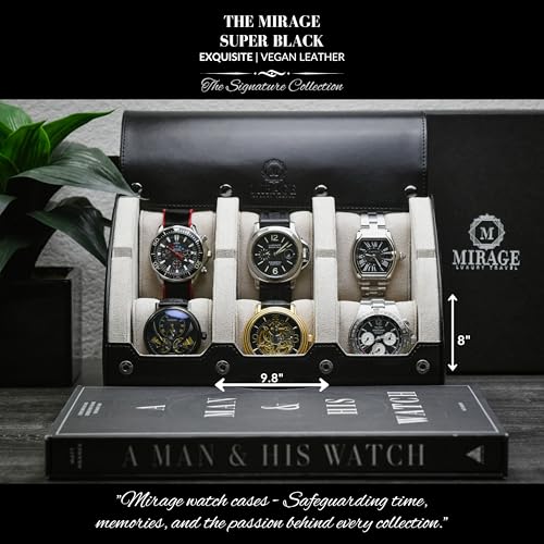 M Mirage Luxury Travel 6 watch display case organizer - Jade Black & Ivory White - color: Jade Black & Ivory White