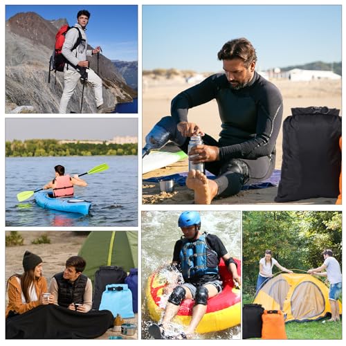 Pimoys 6 Pack Waterproof Dry Bags, Lightweight Outdoor Dry Sacks Ultimate Dry Bags for Kayaking Rafting Boating Camping (1.5L, 2.5L, 3L, 3.5L, 5L, 8L) - color: Multicolor