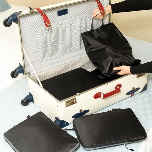 BAGAIL 6 Set Ultralight Compression Packing Cubes Packing Organizer for Travel Accessories Luggage Suitcase Backpack - color: Black70D, style: Cloth Pattern