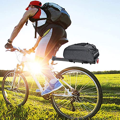 MOSISO Bike Rack Bag, Waterproof Bicycle Trunk Pannier Rear Seat Pouch Cycling Bike Carrier Backseat Storage Luggage Saddle Shoulder Bag - color: Space Gray