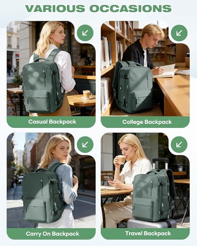 Vacuum Seal Travel Backpack Built-in Pump,Air Compression System Vacuum Vacpack Backpack Travel Bag for Women Men Carry On Suitcase Luggage Laptop Airlines Approved Daypack Space Saver Bags Dark Green - color: A3-dark Green