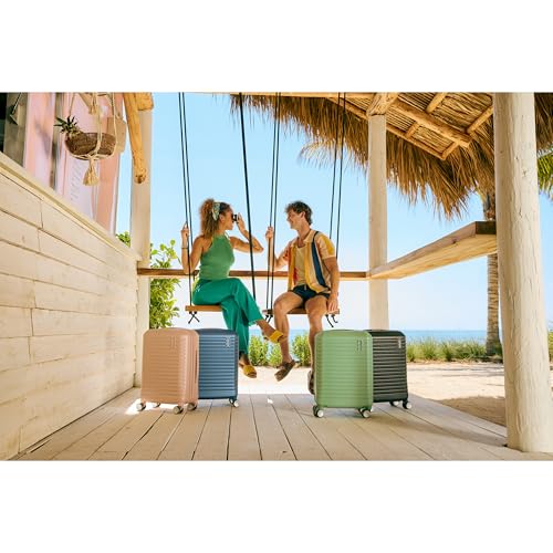 American Tourister Stratum 3.0 Carry-On Spinner, Airline Approved, Durable Hardside Luggage, Expands 1.5", RightHeight™ Adjustable Handle, Surreal Green - color: Surreal Green, size: Carry-On