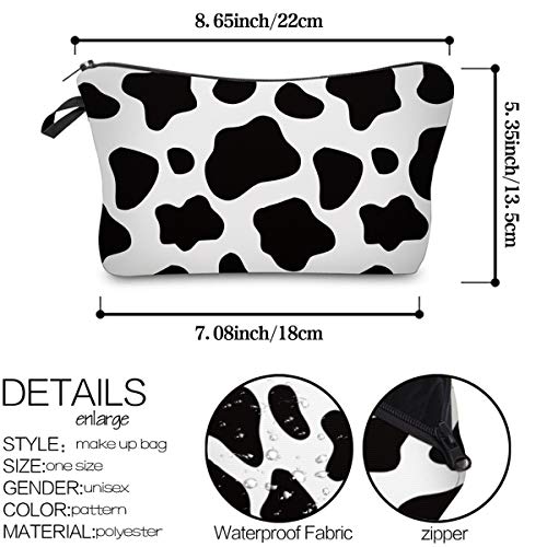 Deanfun Cosmetic Bag for Women Trendy Makeup Bags Organizer Travel Waterproof Toiletries Bag Accessories Cow Point Gifts (52558) - color: 52558
