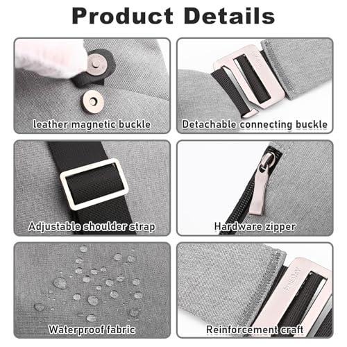 Anti Theft Travel Bag, One Shoulder Large Capacity Cross-body Bag Chest Fashion Lightweight Sling Bags for Travel Sports - color: Grey, style: Right Shoulder