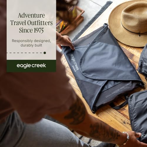 Eagle Creek Pack-It Reveal Garment Folder - Travel Garment Bag with Compression Wings to Maximize Luggage Space - Convenient Top Handle - Quick Drying Material - Black - Large - color: Black