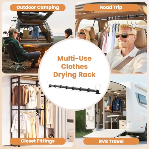 Car Hanging Accessories,Travel Hangers,Telescopic Adjustable 30-63 Inches for Compact & midsize Cars,Automotive,SUVs,Trucks,Black