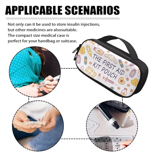 Insulin Cooler Travel Case for Women Waterproof, Diabetic Medication Insulated Cool Organizer with Zipper for The Daily Life and Trip - The First Aid Kit Pouch - color: The First Aid Kit Pouch