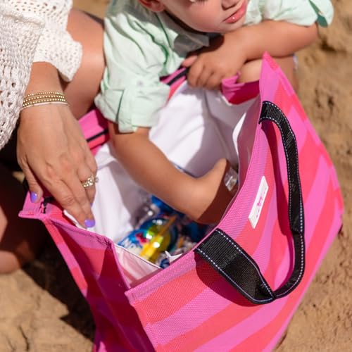 SCOUT Cold Shoulder Cooler Tote - Versatile Two in One Design, Zip-Top Tote Plus Removable Insulated Liner, Perfect for Beach, Pool, Travel - color: Bubblegum