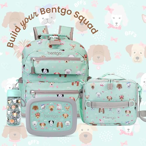 Bentgo Kids Lunch Bag - Durable, Double-Insulated Lunch Bag for Kids 3+; Holds Lunch Box, Water Bottle, & Snacks; Easy-Clean Water-Resistant Fabric & Multiple Zippered Pockets (Puppy Love) - color: Puppy Love