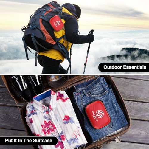 Mini First Aid Kit - 150 Piece Small Waterproof Hard Shell Medical Kit for Home, Car, Travel, Camping, Truck, Hiking, Sports, Office, Vehicle & Outdoor Emergencies- Small First Aid Medical Kit (Red) - color: Red