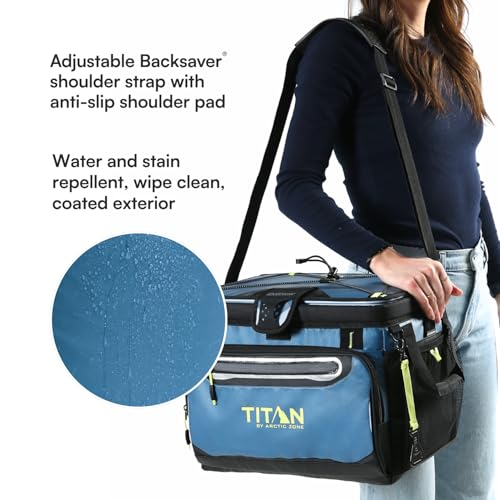 Titan by Arctic Zone Deep Freeze Cooler - Zipperless Hardbody Cooler - Deep Freeze Insulation, HardBody Liner, and SmartShelf - color: Marine Blue, size: 30 Can