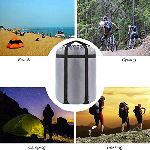 Compression Stuff Sack, 24L/36L/46L Sleeping Bags Storage Stuff Sack Organizer Waterproof Camping Hiking Backpacking Bag for Travel - Great Sleeping Bags Clothes Camping - color: Grey 36L 2-PACK