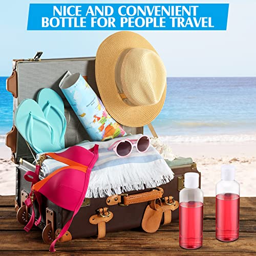 Eccliy 100 Pack 3.4oz Plastic Bottles Travel Lotion Bottle Squeeze Container Plastic Bottles with Caps Small Travel Empty Refillable Toiletry Containers for Liquid Lotion Creams with 5 Funnels (Clear) - color: Clear, size: 3.4oz
