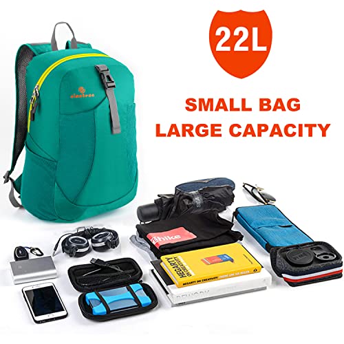 sinotron 22L Lightweight Packable Hiking Backpack, Small Hiking Backpack Day Pack for Women Men Travel Camping Vacation - color: Light Green