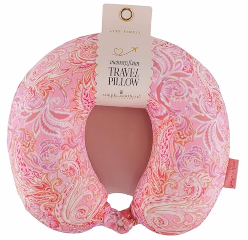 Simply Southern Memory Foam Travel Neck Pillow (Pink Pailsey) - color: Pink Pailsey