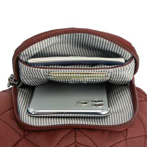 Travelon Anti-Theft Boho Insulated Water Bottle Tote - color: Paprika