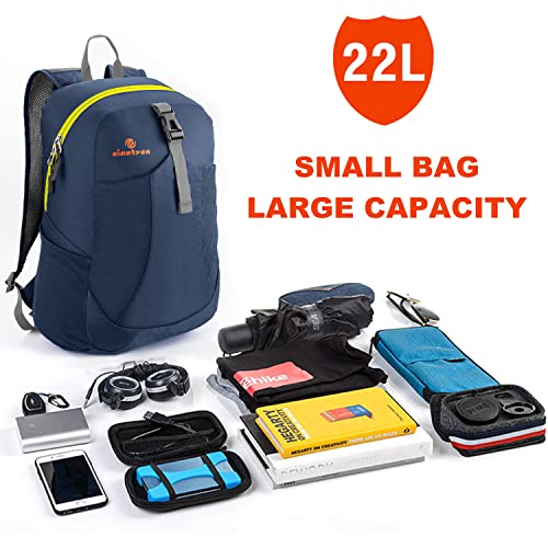 sinotron 22L Lightweight Packable Hiking Backpack, Small Hiking Backpack Day Pack for Women Men Travel Camping Vacation - color: Dark Blue