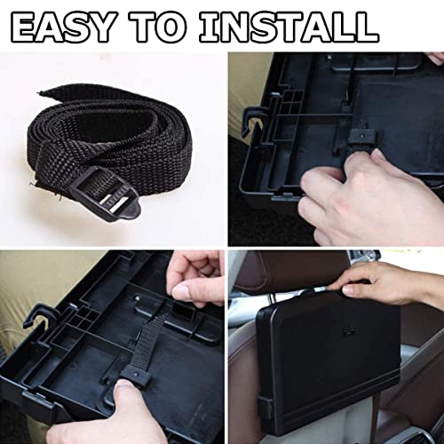 VaygWay Foldable Car Food Tray Holder Multi- Functional Portable Auto Food and Drink Tray – Black Eating Organizer Backseat Car Tray – Kids Table Holder Desk- Laptop, Meal (1 Pk Black) - color: 1 Pk Black