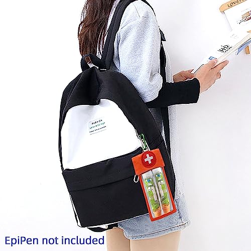 pinklilycare EpiPen Carrier with Clip EpiPen Medical Carrying Case Pouch Holds 2 EpiPens Allergy Medicine Essentials