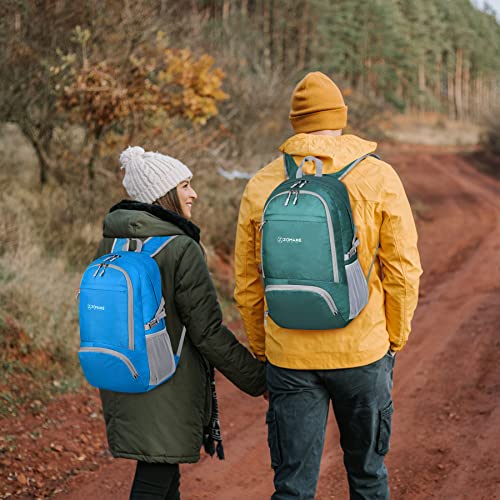 ZOMAKE Lightweight Packable Backpack 30L, Foldable Hiking Backpacks Water Resistant Compact Folding Daypack for Travel(Light Blue) - color: Light Blue