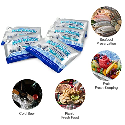Cooler Ice Packs Reusable Ice Packs for Coolers Long Lasting Freezer Packs for Cooler Bag, Lunch Bags, Cooler Backpacks - color: 5 Pack - Cooler Ice Packs