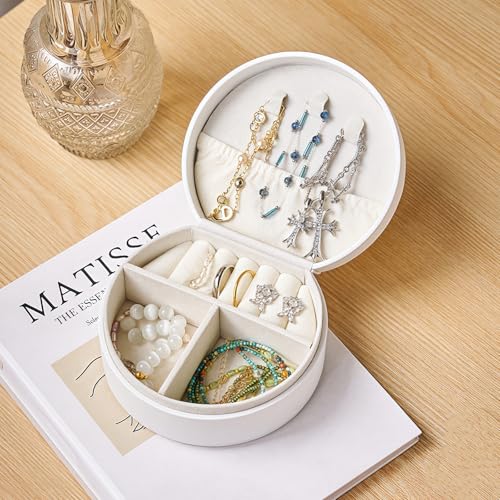 Travel Jewelry Case,Personalized Jewelry Box,Elegant Half-Moon Design with Personalized Golden Initial Case,Personalized Gifts for Women,Jewelry organizer;Personalized Gifts for Women or Friends(C) - style: C